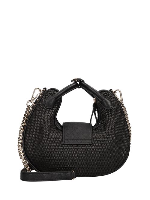 Borsa modello ROMANTIC in rafia e pelle LA CARRIE | 141P-OM-301-RAPNERO